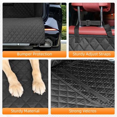 Захист для багажника автомобіля KYG для собак з неслизьким дном, захистом бокових панелей та краю завантаження, універсальний килимок для багажника, ковдра для собак в авто, водонепроникний та стійкий до подряпин 195 * 105 см (потовщений + 1 кишеня)