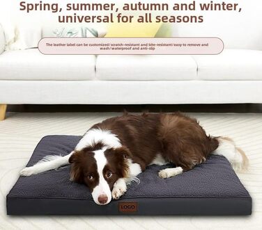 Килимок для собак Creasion з бавовняного велюру, універсальний, знімний, миючий, нековзний, стійкий до укусів, для всіх сезонів, сірий, 35x25 см, до 25 кг