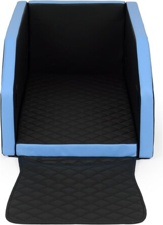 Автоматичне ліжко для собак у вигляді автомобіля, 55x100 см (чорний, блакитний)