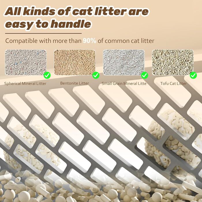 Автоматичний лоток для котів великого розміру з самоочищенням, 65л + 9л, з керуванням через додаток, низький вхід, видалення запаху, для кількох котів