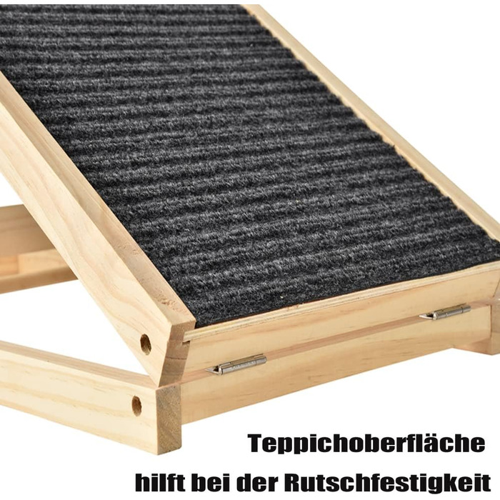 Дерев'яна рамка для собак та котів, складана, портативна, 4-ступенева, регульована висота, 100 x 40 см