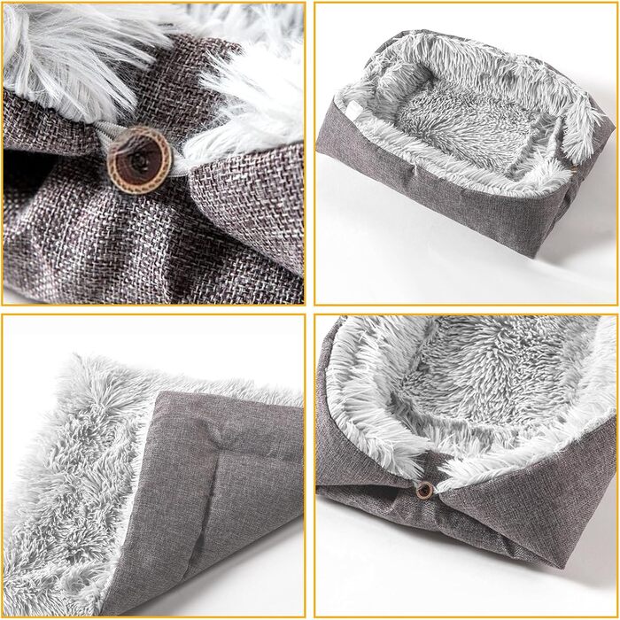 Килимок-лежанка для котів та собак середніх порід, 2-в-1, плюшевий, теплий, самонагрівальний, для дому