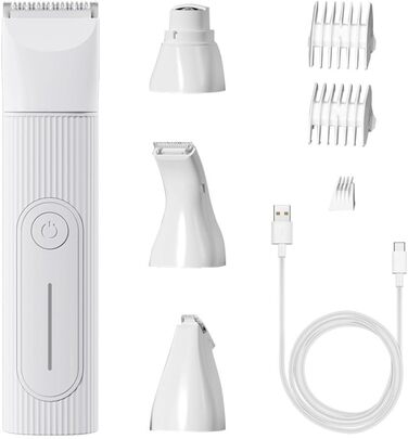 Машинка для стрижки собак та котів 4-в-1, безшумна, водонепроникна, акумуляторна