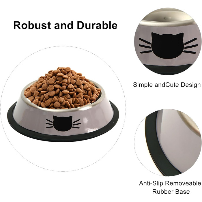 Набір мисок для котів 3 шт. + іграшка для котів, миски для корму котів, миски з нержавіючої сталі, годівниця для котів, миска для води, для котів та маленьких собак (Синій + Зелений + Срібло)