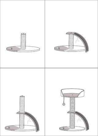 Дерев'яний кігтеточка для котів Beltom® Kratzbaum, 54 см, Коричнево-бежевий