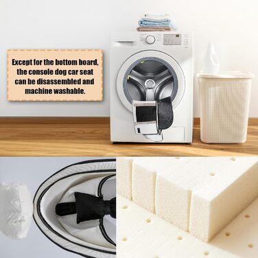 Автокрісло для собак - підставка для тварин у машину з ременем безпеки та м'яким подушками, для собак та котів до 6,8 кг (білий)