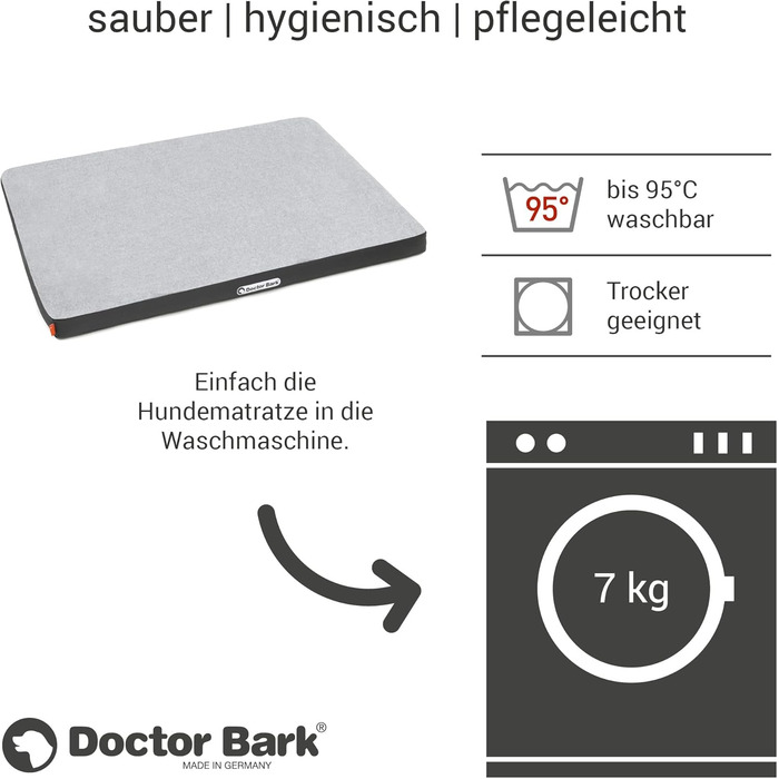 Ортопедичний матрац для собак Doctor Bark з флісовою поверхнею, великий (100x70 см, сірий)