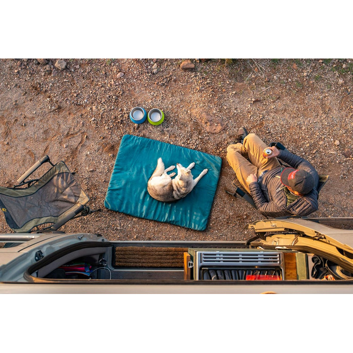 Ліжко для собак RUFFWEAR Mt Bachelor Pad L, темно-зелене, туристичне, складане, для кемпінгу та подорожей