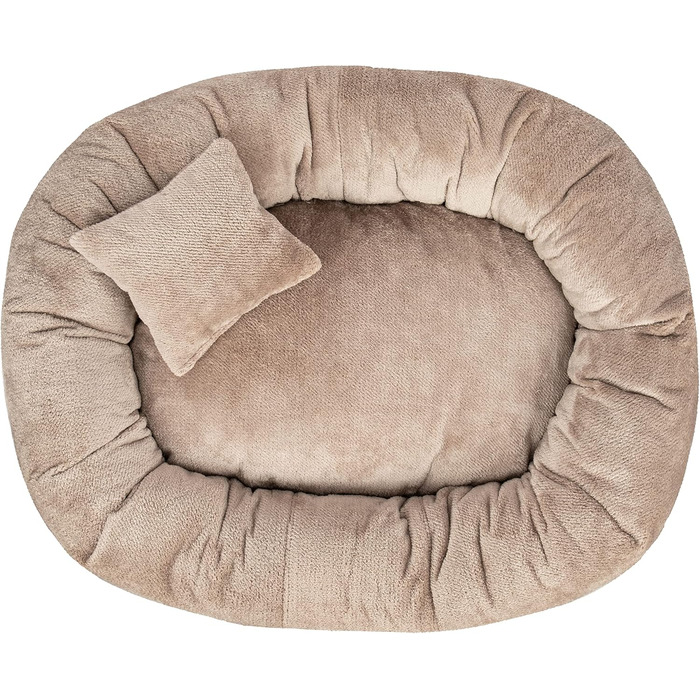 Ліжко для собак Lily для маленьких собак - подушка для собак з тканини Sorisso - м'яка, довговічна, зносостійка, міцна (M, Бежевий)