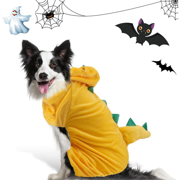 Костюм на Хелловін для собак великих порід Delifur, динозавр, зелений, розмір 3XL