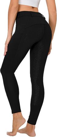 Чорні легінси для верхової їзди жіночі зимові, повний облягання, термо, з флісовою підкладкою, водонепроникні, з кишенею для телефону, з петлями для ременя, розмір S