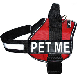 Шлея для собак Pet Me, нейлонова, з 2 світловідбиваючими знімними нашивками