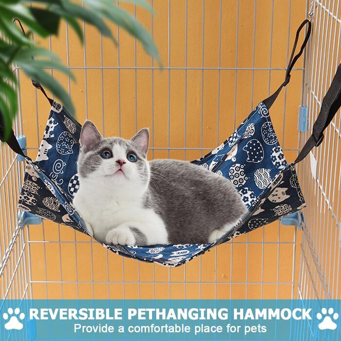 Гніздо-гамак для котів MiOYOOW: зручне та дихаюче ліжко для маленьких тварин з 4 металевими гачками