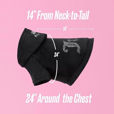 Світшот Juicy Couture Bling Velours для домашніх тварин – Рожевий – Розмір XS/S (0,9–3,2 kg) – для собак та котів, Розмір M/L (7-12 lbs.)