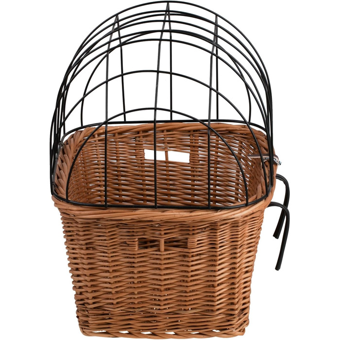 Ретро кошик для велосипеда з кришкою, плетіння з лози, для перевезення тварин (без тканинної обробки)