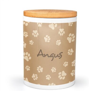 PICANOVA: персоналізована контейнер для ласощів з ім'ям - подарунок для собак - зберігання сухого корму - керамічна банка для власників собак та котів - Simply Paws Design