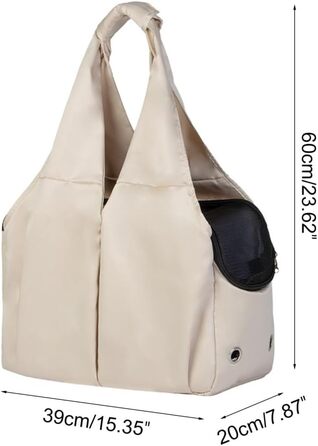 Транспортувальна сумка для собак та котів, складна, легка, до 7 кг, з 4 відділеннями, для подорожей (Бежева)