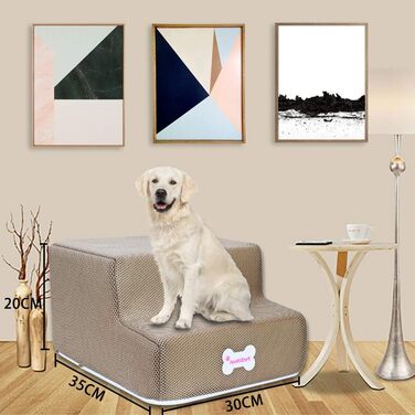 Сходинки для собак на 2 ступені для ліжка та дивану, 20 см, широкі, для маленьких, старих, великих собак та котів, стабільні, протиковзні, миючі, хакі