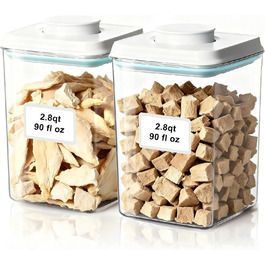 Контейнери для корму та ласощів для собак та котів, 2 шт, 4 л, з мірною ложкою, з кришкою, пластик