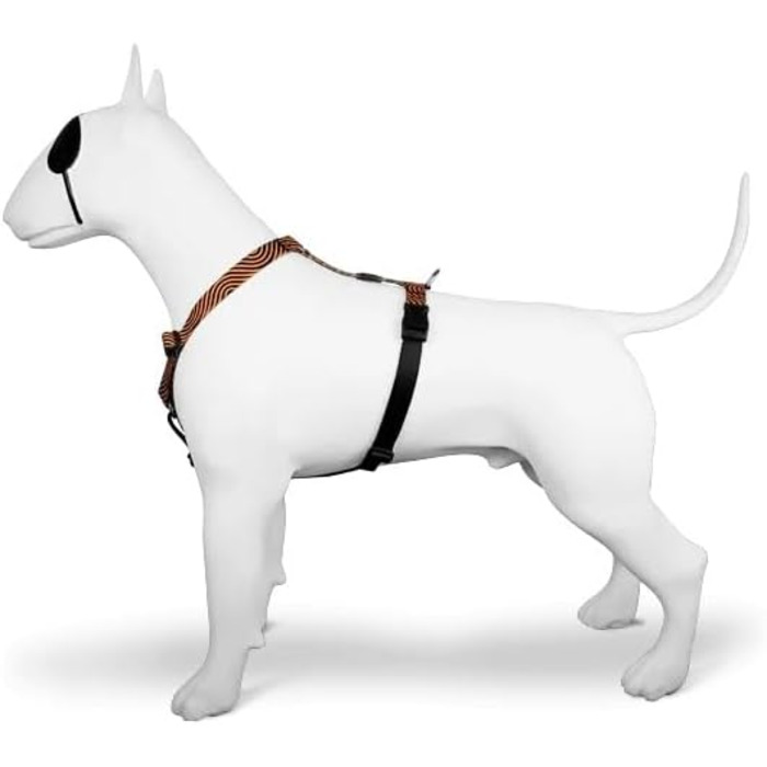 Шлейка для собак MORSO® H, 5-точкове регулювання, жовто-оранжевий/чорний, розмір M