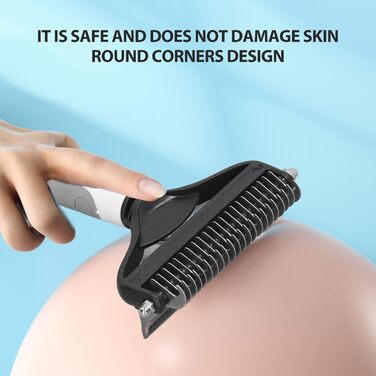 Щітка для видалення шерсті собак, 2-в-1 сталевий гребінь для розплутування, щітка для собак, великих цуценят, видаляє ковтуни (біла)