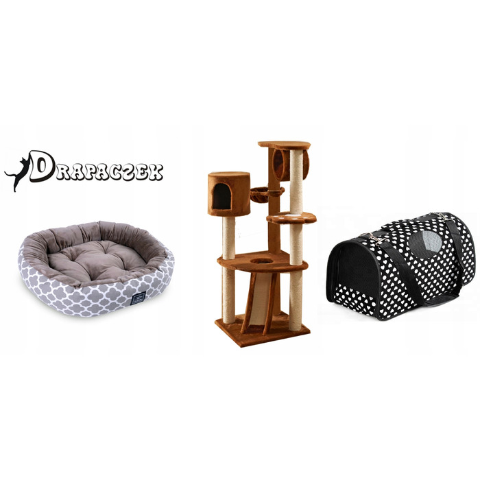 Стельовий дряпак для котів: високий стовпчик-дряпалка з лежаком