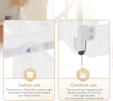 Клітка-манеж для собак, 61 см, 4 панелі, з дверцятами, білий пластик. Зручна та портативна клітка для цуценят та маленьких собак