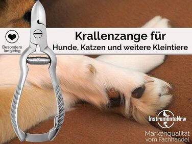 Професійний триммер для кігтів собак та котів Kraftvolle Krallenschneider з нержавіючої сталі, 14 см, з амортизуючою пружиною та блокуванням