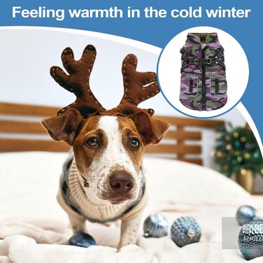 Зимовий теплий одяг для собак, відображаючий світловідбивний одяг для цуценят, теплий одяг для собак малого, середнього та великого розміру (фіолетовий, XL)