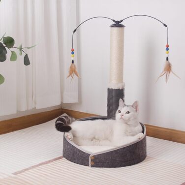 Котячий стовпчик для котів Lilly - інтерактивна іграшка для самостійних занять | 78 см | 33 x 33 x 80 см