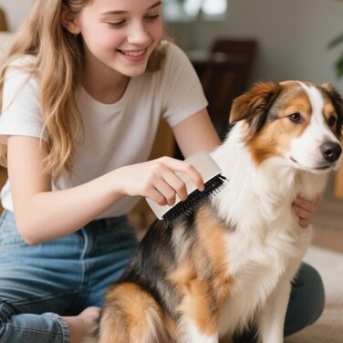 Бурштук для вичісування підшерстка собак та котів | Щітка проти линяння | Аксесуар для догляду за шерстю | Білий