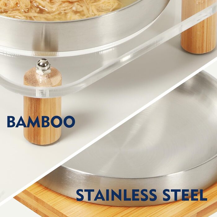 Підвищені миски для котів DoogCat – 2 шт. з акрилу, нержавіюча сталь, 14 см, для дому, зручне годування, для котів з чутливими вусами (сріблясті)