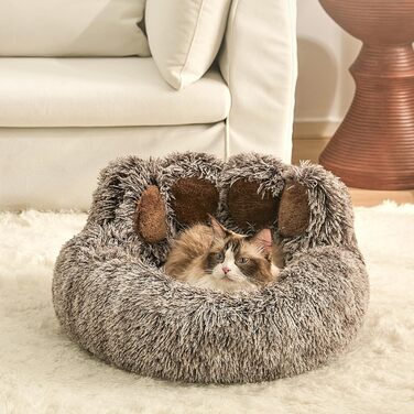 Кругла подушка-ліжко для собак Pfote Form: м'яка та зручна, для середніх та маленьких собак, Jumbo розмір, сірий колір