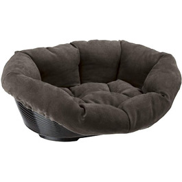 Корзина для домашніх тварин Ferplast SOFA' PRESTIGE з м'яким водонепроникним чохлом, сірого кольору, розмір L (73x55x27 см)