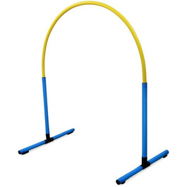 SPORTIKEL24 Superhund Hoopers Hoop – іграшка для аджиліті собак, кільця для хоперс, пластик, блакитна основа з кольоровими арками, VDH-сертифікована, гнучка, стійка до погодних умов (блакитний/жовтий)