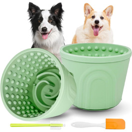 Лежанка-лялька для собак, 2 шт., зелена, розмір S, для заспокоєння, повільний годівник, нековзний лежак з силікону для собак маленьких, середніх та великих порід, BPA-free