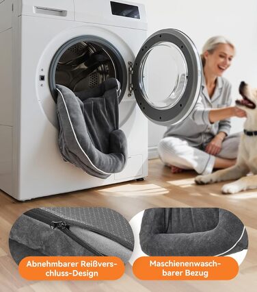 Ортопедичне ліжко для собак великих порід, м'яке, з антиковзною основою, дихаюче, сіре, 100x70x20 см