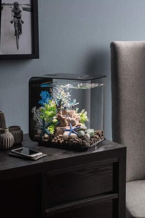biOrb FLOW 15 LED чорний – акваріумний комплект з фільтром, LED-підсвіткою, ґрунтом і аератором із міцного акрилу, стильний дизайн