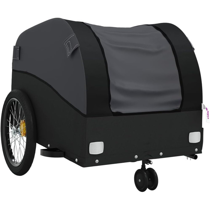 Причіп для велосипеда, причіп для собак, вантажний причіп, чорний, 30 кг, сталь, компактна упаковка, проста збірка