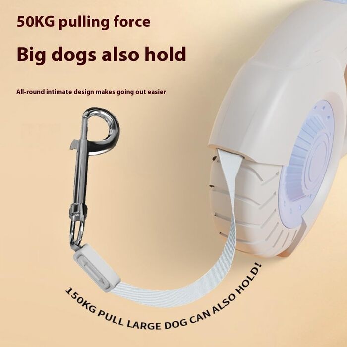 Автоматична висувна поводок для собак, підходить для малих, середніх та великих собак, неслизька ручка, поворот на 360° без перекручування, повід для прогулянок на відкритому повітрі (3 м/5 м) (801 темно-зелений, 3 м)