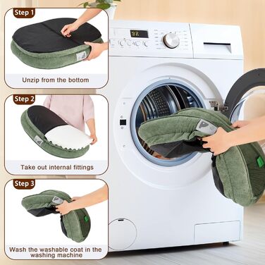 Ортопедичне ліжко для собак маленьких порід, велике (L), зелене Squishmallow, знімний чохол, неслизьке дно, 4 валики для шиї