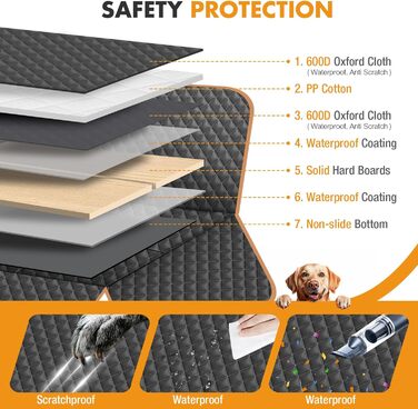 Автомобільний чохол на сидіння для собак, великих порід, чорний. Захист заднього сидіння, підходить для SUV, позашляховиків та вантажівок