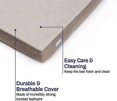 Ортопедичне лежанка для собак з гелевим шаром, водонепроникна, велика та маленька, знімний чохол, кушетка для собак (бежева, L)