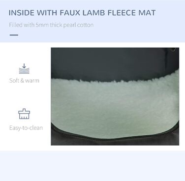 Транспортувальна переноска для тварин PawHut 80 см, сіра, для котів та собак (XS)