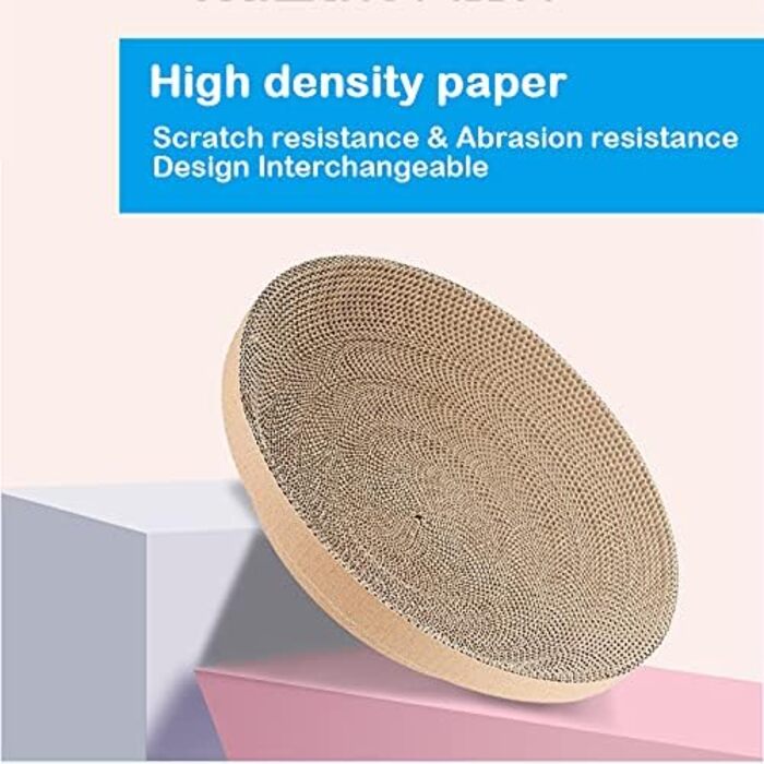 Котячий будиночок-крісло з картонної хвилястої гофрованої коробки XXL, BPS, з травою та котячою м'ятою, 44*10 см