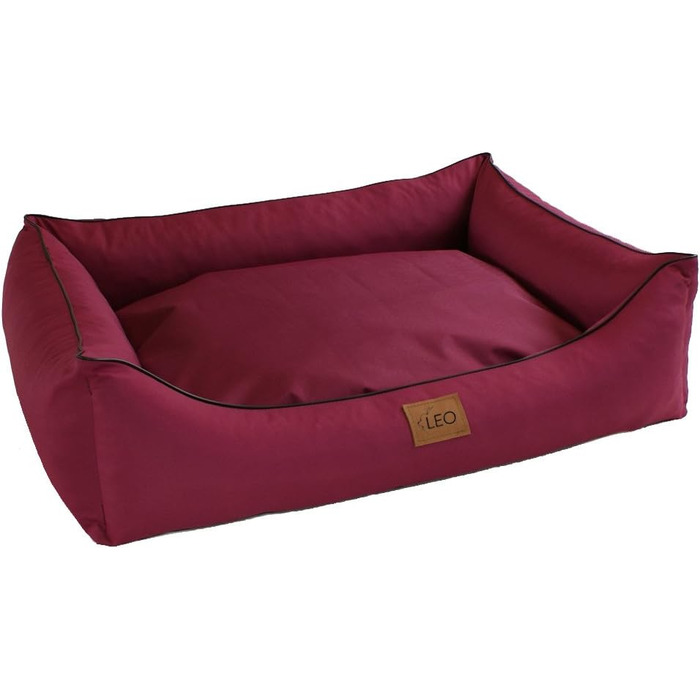 Лежак для собак Leo4dog Leo Codura, поліестер, коричневий, розмір L 80x60 см, ортопедичне ліжко, диван для собак, подушка, кошик