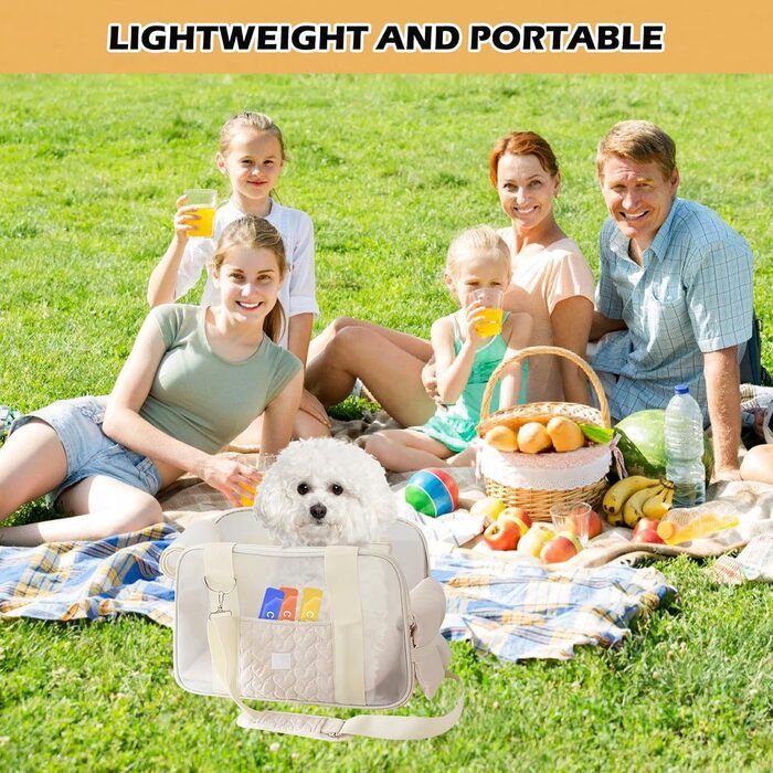 Транспортувальна сумка для собак та котів до 5 кг – Легка та дихаюча переноска для маленьких собак та котів, з ременем безпеки та кишенями, ідеальна для автомобіля, подорожей та активного відпочинку