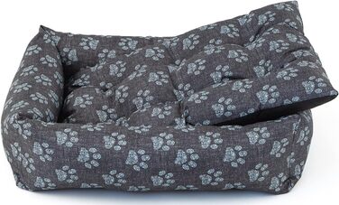 Водонепроникне ліжко для собак - ліжка для маленьких та великих собак, кошик для собак, блакитна лапка 65x55x16 см