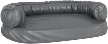 Крісло-ліжко для собак VidaXL, 75x53 см, штучна шкіра, сірий колір, ергономічне, комфортне