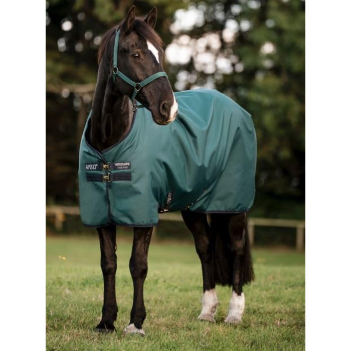 Посівна попона Horseware Amigo Ripstop 900D Lite (0г) для коней, Dynasty Green/Navy & Silver, 115 см (5'6